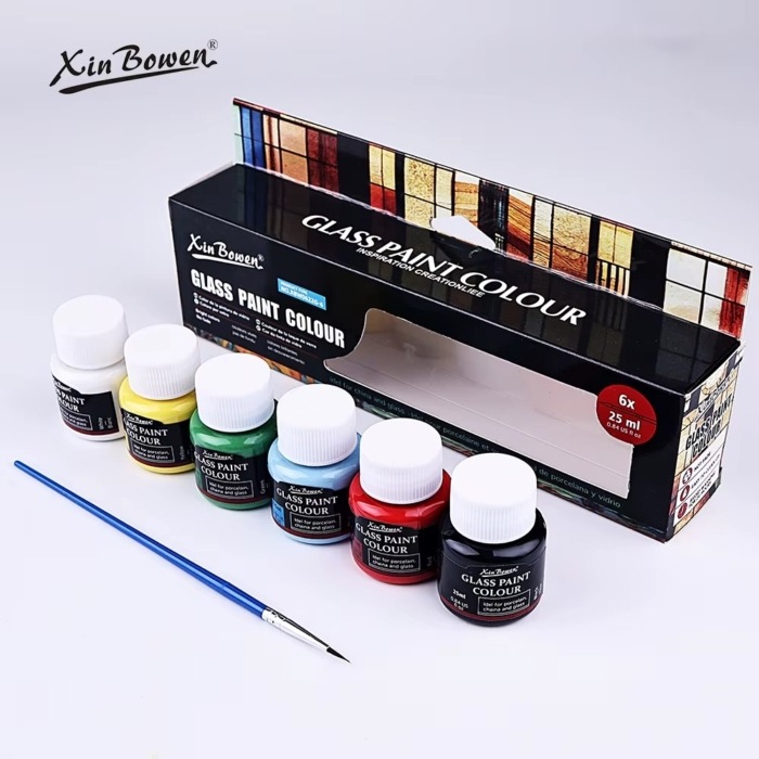 xinbowen glass paint 6 x25mls image 2