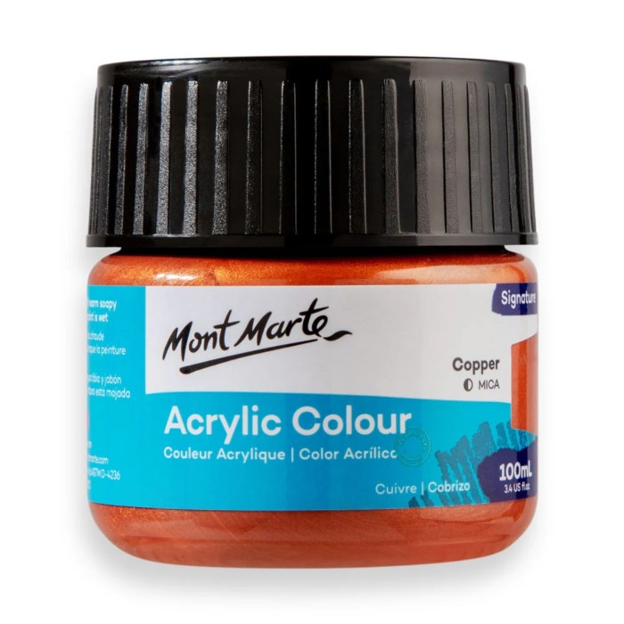 Acrylic Colour Paint Signature 100ml Tub - Copper - Image 1