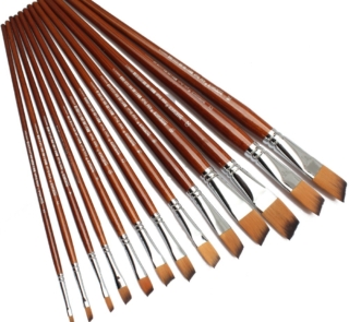 Home 64 ANGLED W11 Paint Brush Set 12pcs 2