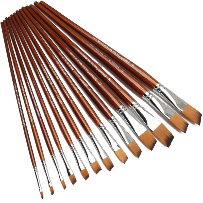 ANGLED W11 Paint Brush Set 12pcs 2