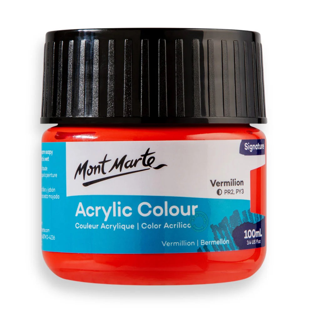Acrylic Colour Paint Signature 100ml - vermillion 1 Signature Acrylic Paint 100ml Vermillion