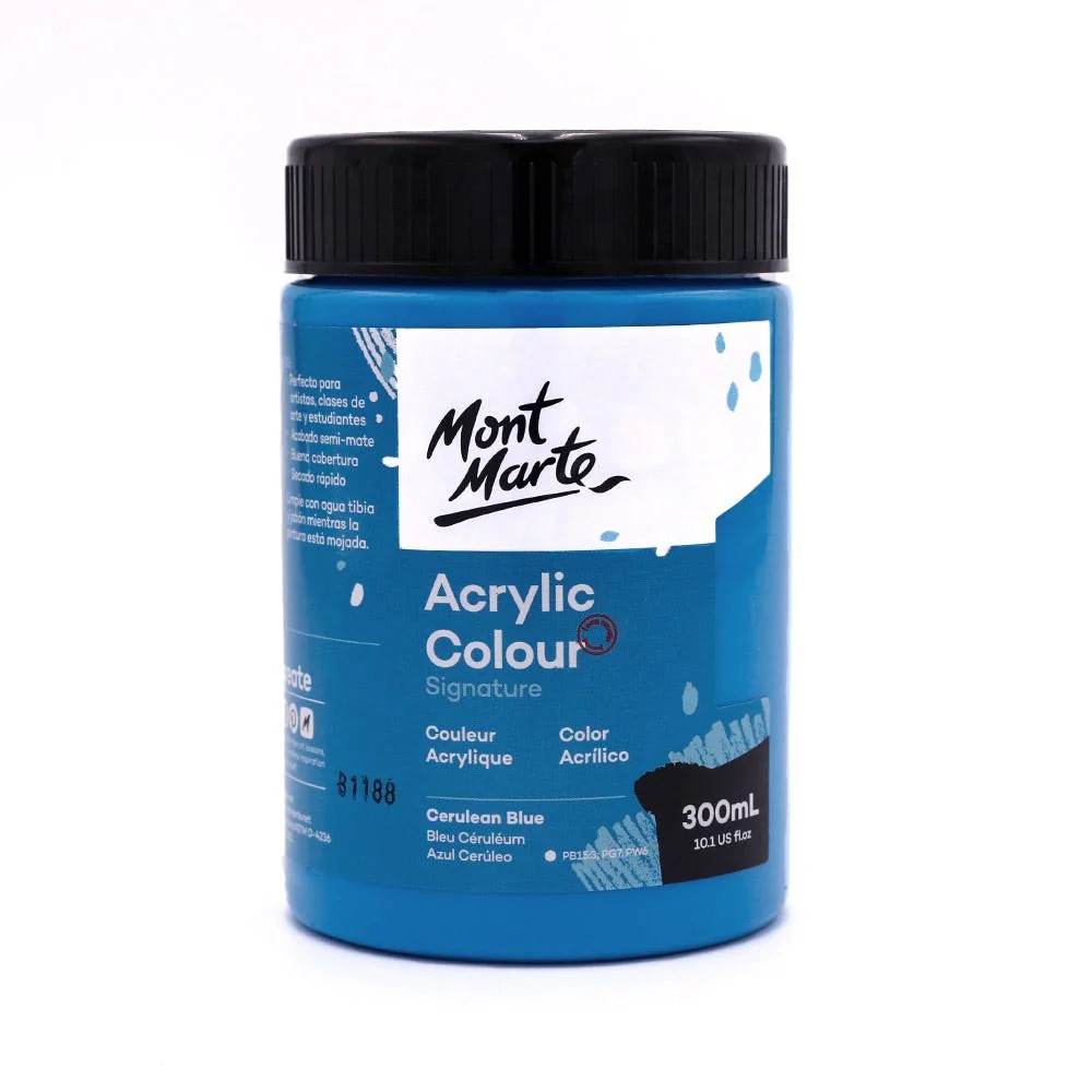 Acrylic Colour Paint Signature 300ml - cerulean blue 1 acrylic paint 300ml Cerulean Blue