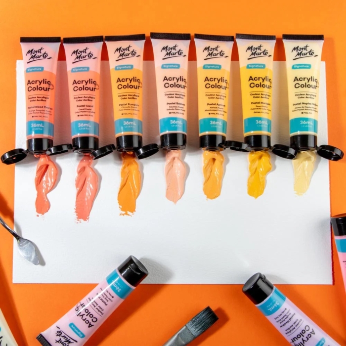 Acrylic Colour Pastel Paint Set Signature 12pc x 36ml - Image 2