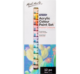 Acrylic Colour Pastel Paint Set Signature 12pc x 36ml 5