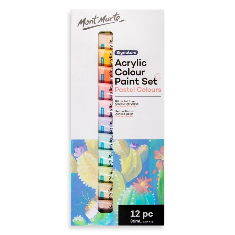 Acrylic Colour Pastel Paint Set Signature 12pc x 36ml 5