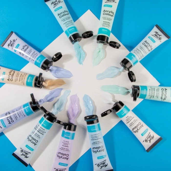 Acrylic Colour Pastel Paint Set Signature 12pc x 36ml - Image 3