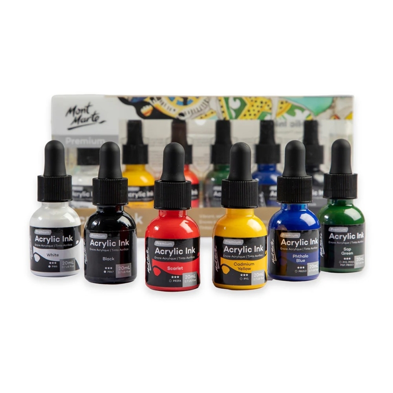 Acrylic Ink Premium 6pc x 20ml 1
