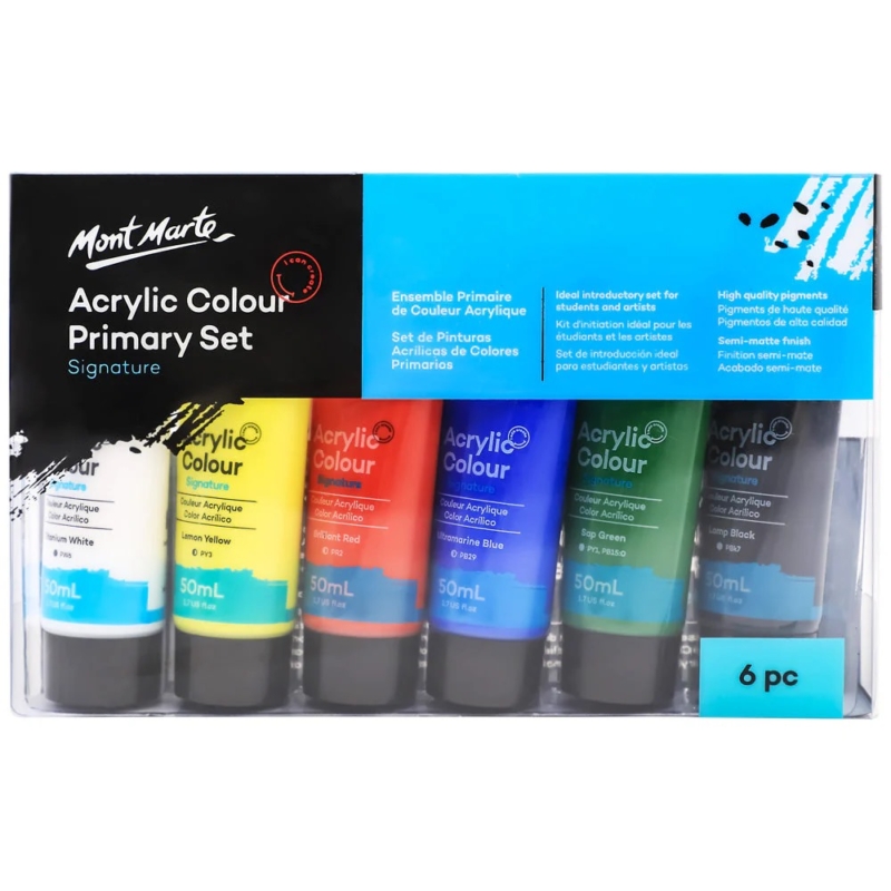 Acrylic paints primary colours in nairobi Set Signature 6pc x 50ml 1