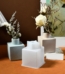 flower vase silicone mold and gypsum created vases holding fowers