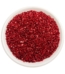 Crushed Bright Red stones in a white bowl for resin art and other decorative elements
