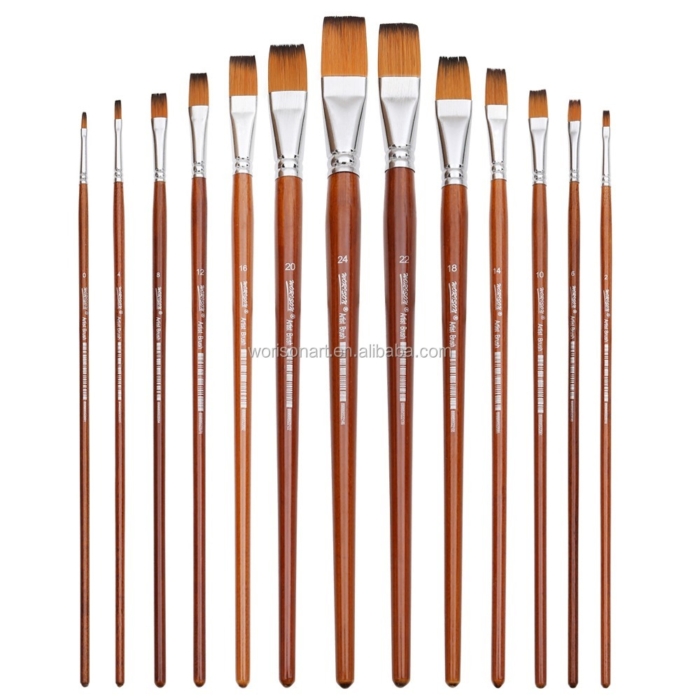 Flat Paint Brush Set 12pcs -  W10 - Image 2