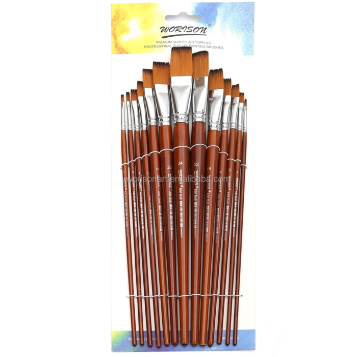 Flat Paint Brush Set 12pcs -  W10 - Image 1