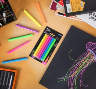 Fluoro Acrylic Paint Pens Fine Tip Signature 6pc 3