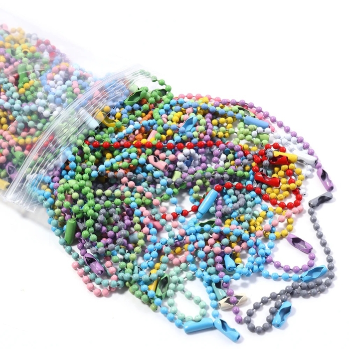 Frame Mold Plastic Coloured Ball Bead Chain - XC6285-1 - 10pcs per pack - Image 1