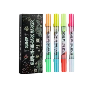 Glow in the Dark 4 Dual Tip Marker Set 1 1
