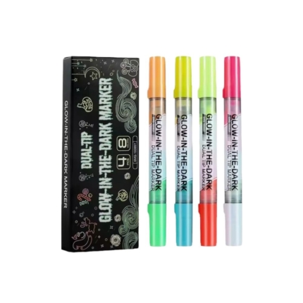 Glow-in-the-Dark 4 Dual Tip Marker Set