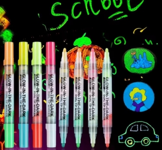 Glow in the Dark 4 Dual Tip Marker Set 2