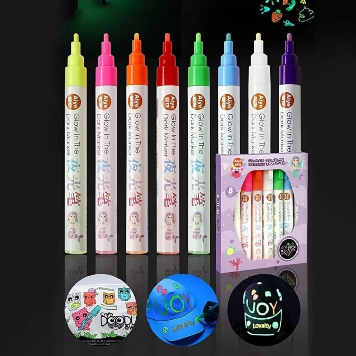 Aiye Glow In the Dark Markers 8pcs - Image 1