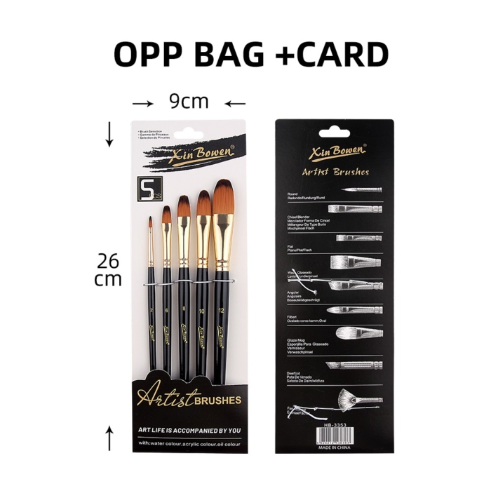 Artist Brush set 5pcs HB -3353 - Image 2