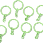 Coloured Keyrings Green 20pcs