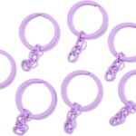 Coloured Keyrings Purple 20pcs