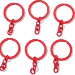 Coloured Keyrings Red 20pcs