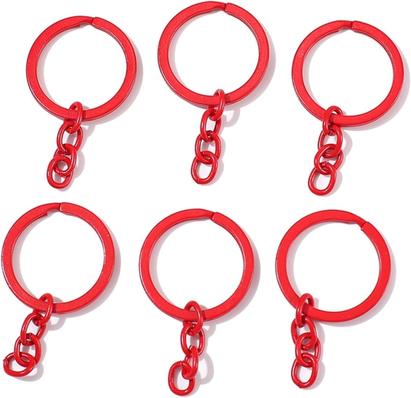 Keychain Ring Red 20pcs