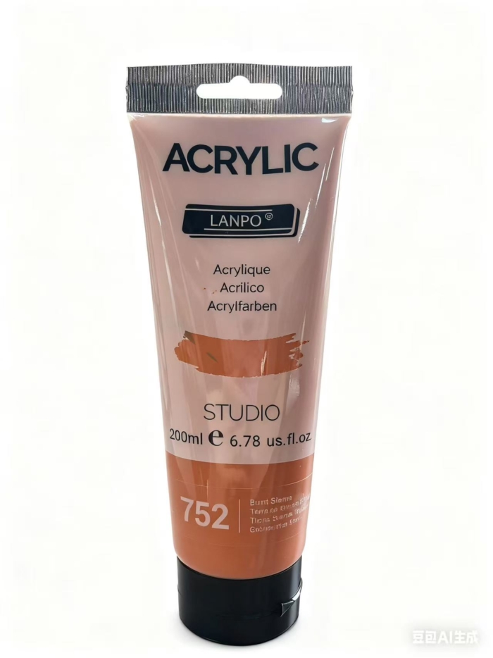 Lanpo Acrylic Paint 200mls - Burnt Sienna - Image 1