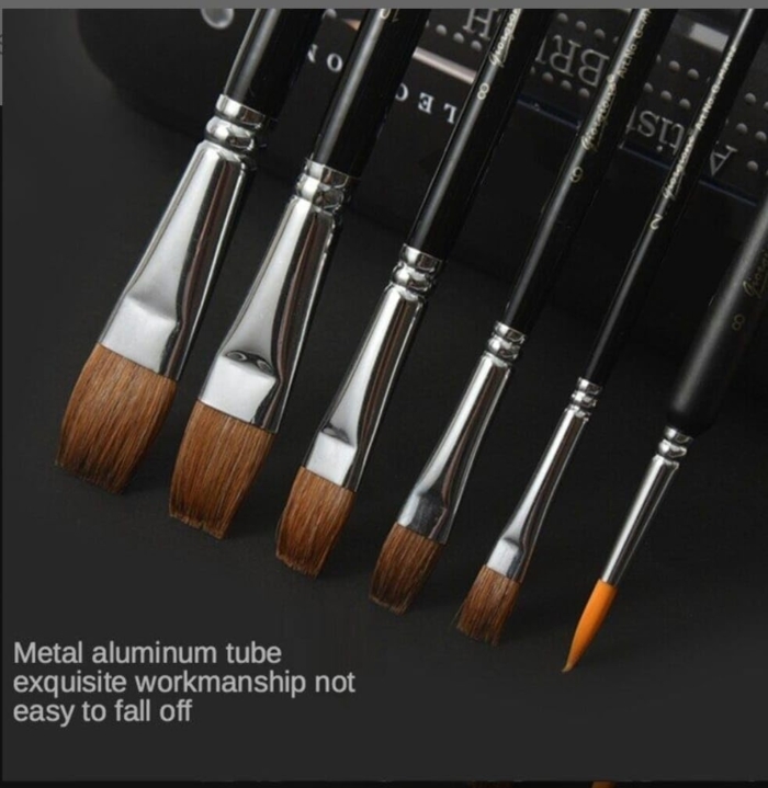 MX-003 Premium Tin Paint Brush Set 8pcs - Image 2