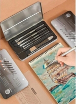 MX-003 Premium Tin Paint Brush Set 8pcs