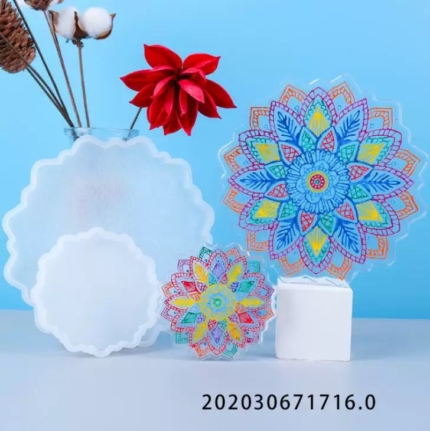 Mandala Coaster Silicone Mold - LS-14 (SMALL SIZE)