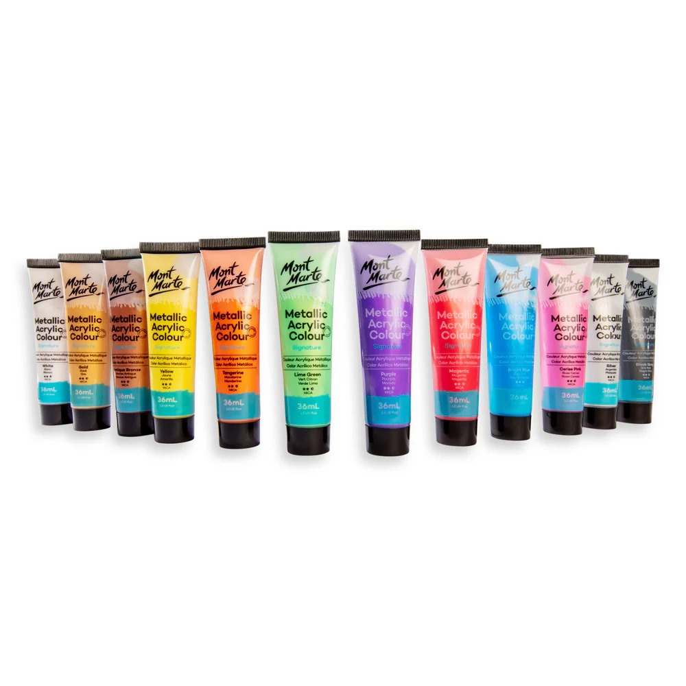 Metallic Acrylic Colour Paint Set Signature 12pc x 36ml 2 Metallic Acrylic Colour Paint Set Signature 12pc x 36ml - Image 2