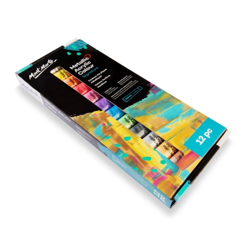 Metallic Acrylic Colour Paint Set Signature 12pc x 36ml 3