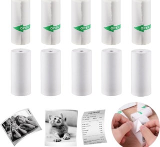 Mini printer white paper sticker roll 1