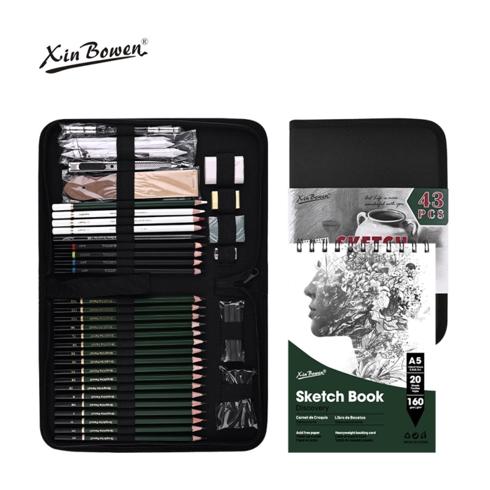 43 Pcs Professional Sketching & Drawing Art Tool Kit With Sketch Pad - Image 1