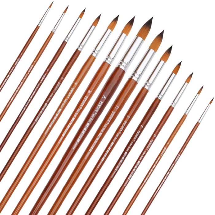 ROUND Paint Brush Set 12pcs - W13 - Image 1