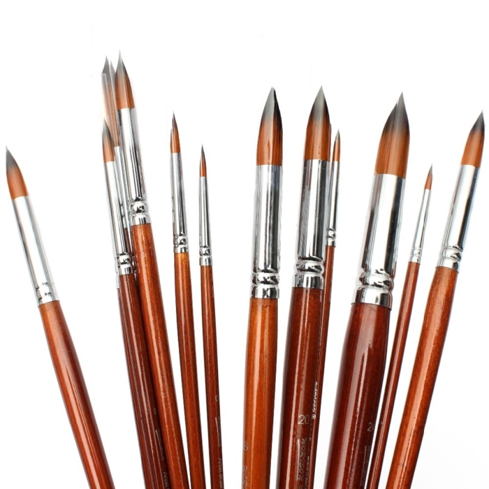 ROUND Paint Brush Set 12pcs - W13 - Image 2