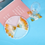 Round geode 4parts coaster silicone mold LS-1