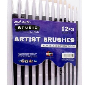 Studio Artist Brushes 12pce Flat 1 12 1