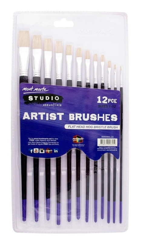 Studio Artist Brushes 12pce Flat 1 12 1