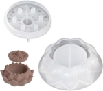 Flower Shaped Incense Burner With Lid Silicone Mold XC423-92 - Image 3