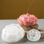 Flower Shaped Incense Burner With Lid Silicone Mold XC423-92