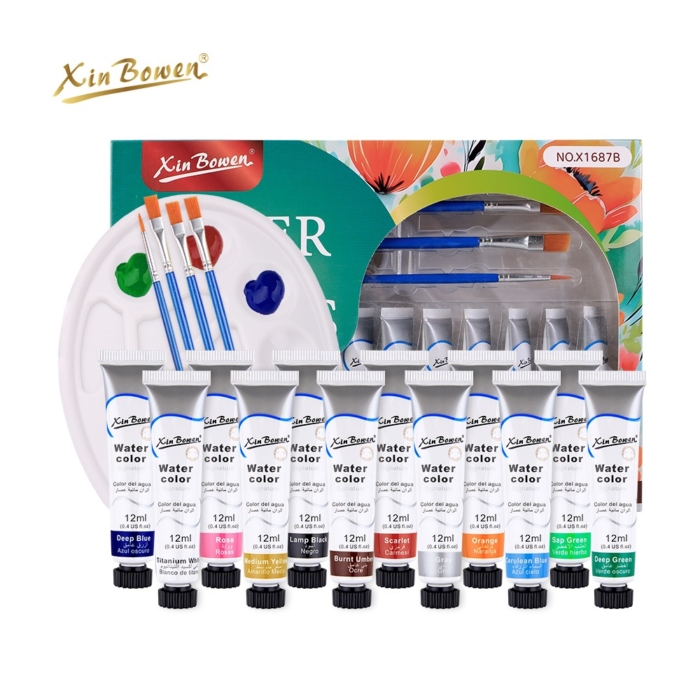 Xinbowen Watercolour Paint set with Palette tray and brushes - Image 1