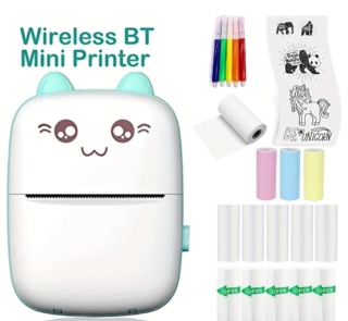 mini printer with sticker papaer rolls 1