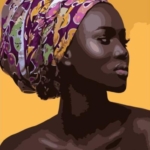 Paint By Numbers- African Lady- 40 by 40cm -JK310