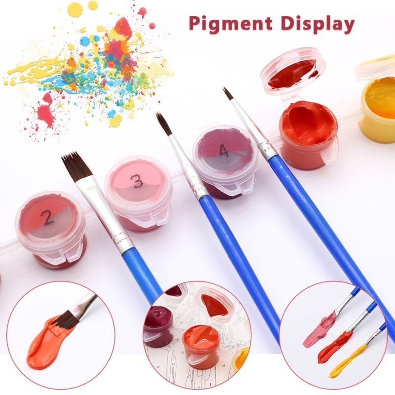 paint by number colours and brushes 1