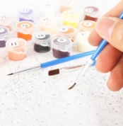 paint by number colours canvas and brushes 1