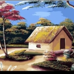 Paint By Numbers- House- 40 by 40cm -JK302