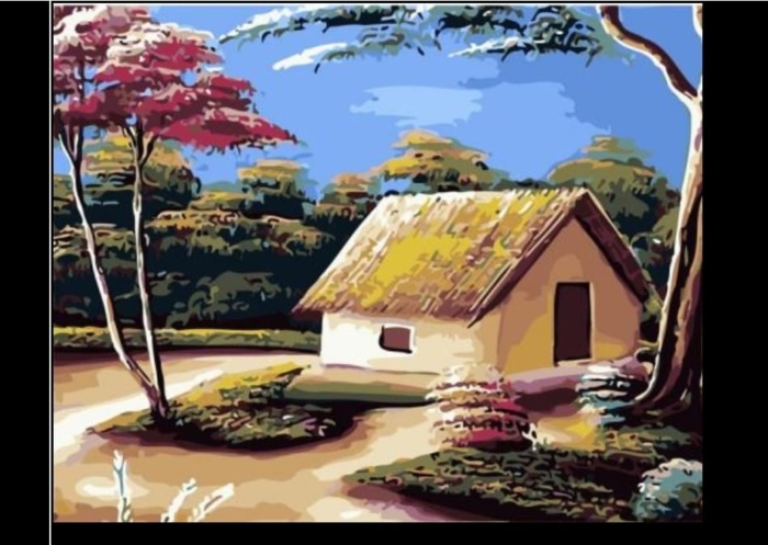 Paint By Numbers- House- 40 by 40cm -JK302 - Image 1
