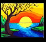 Paint By Numbers- Sunrise 40 by 40cm -JK318